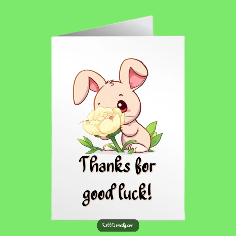 Free Printable Thank You Card: Curious Rabbit - Grateful Downloadable Nature Art