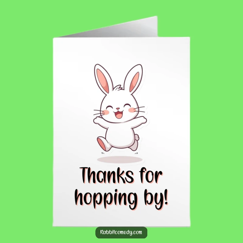 Free Printable Thank You Card: Hopping Rabbit Gratitude - Funny Downloadable Gift