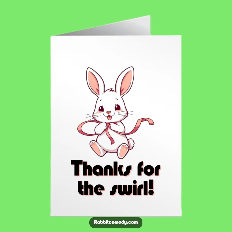 Free Printable Thank You Card: Rabbit Ribbon Fun - Express Thanks Joyfully!