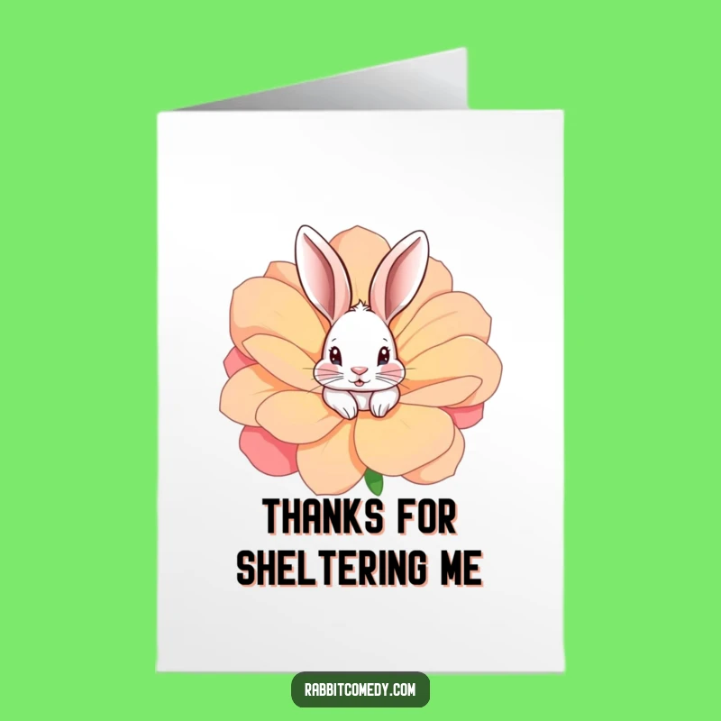 Free Printable Thank You Card: Rabbit's Flower Peek