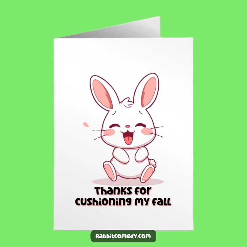 Free Printable Thank You Card: Rabbit's Funny Stumble & Squeak