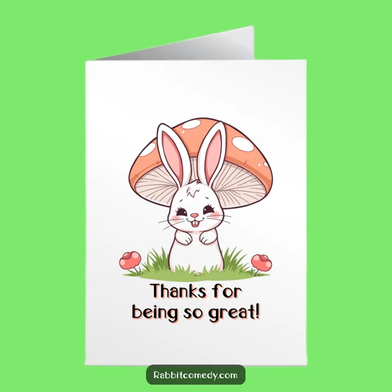 Mischievous Rabbit Thank You Card: Funny Free Printable, Grateful Peek, Gift