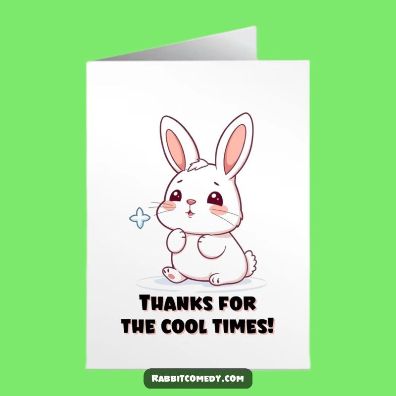 Snowflake Rabbit Thank You Card: Funny Free Printable, Chilly Gratitude, Gift