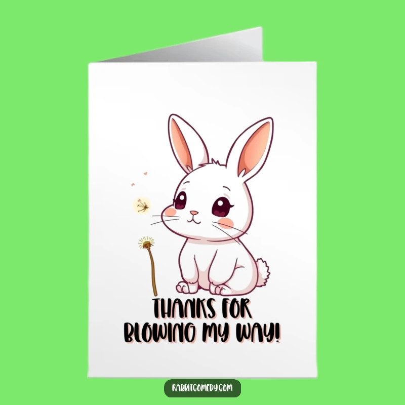 Free Printable Thank You Card: Rabbit's Gentle Curiosity