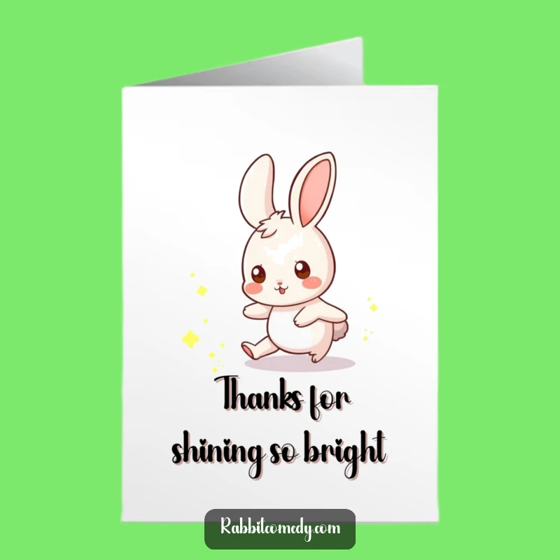 Free Printable Thank You Card: Rabbit Dust Mote Chase - Downloadable Gratitude Gift