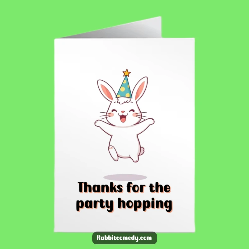 Free Printable Thank You Card: Rabbit's Silly Party Jump