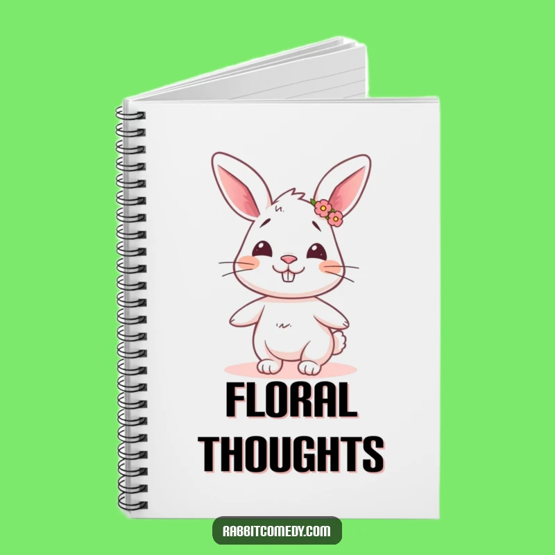 Funny Goofy Rabbit Flower Crown Notebook - Jot Down Whimsical Ideas!
