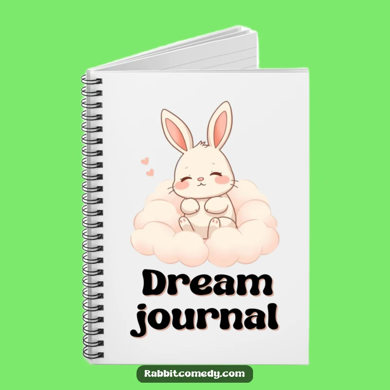 Funny Contented Rabbit Cloud Sigh Notebook - Jot Down Dreamy Thoughts!