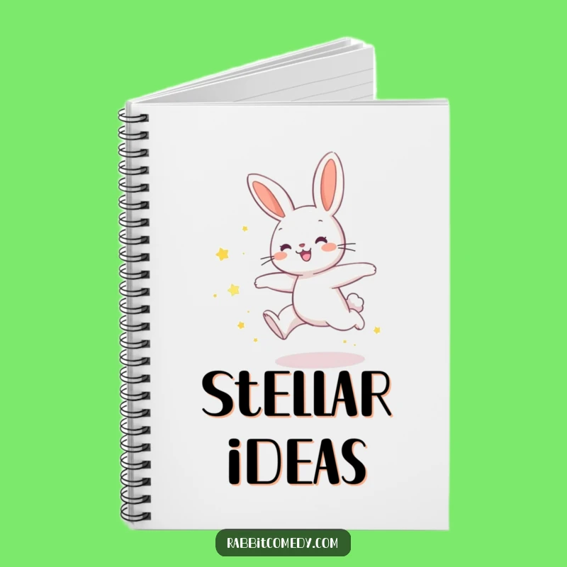 Funny Joyful Rabbit Star Dust Leap Notebook - Jot Down Magical Ideas!