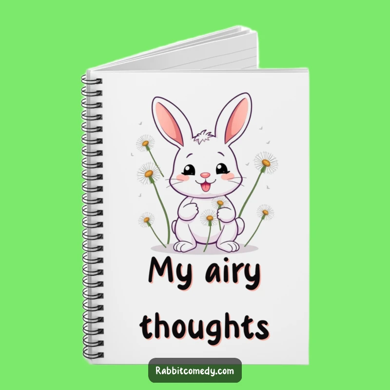 Funny Rabbit Dandelion Notebook - Creative Garden Journal Gift