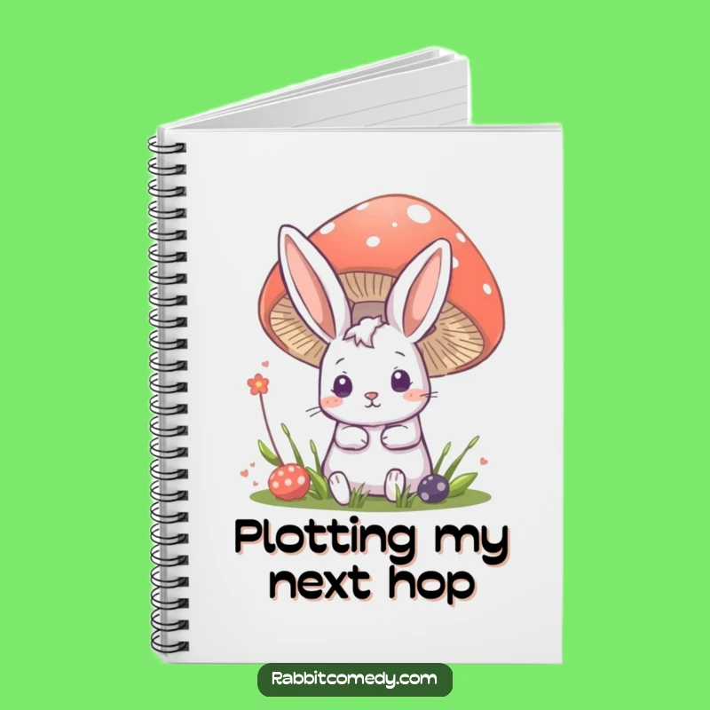 Funny Rabbit Mushroom Notebook - Curious Bunny Journal, Perfect Humorous Gift!