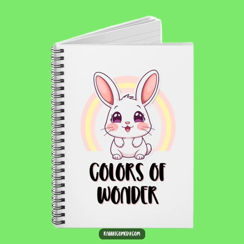 Funny Rabbit Rainbow Notebook: Amazed Eyes See Magic, Journal Your Dreams