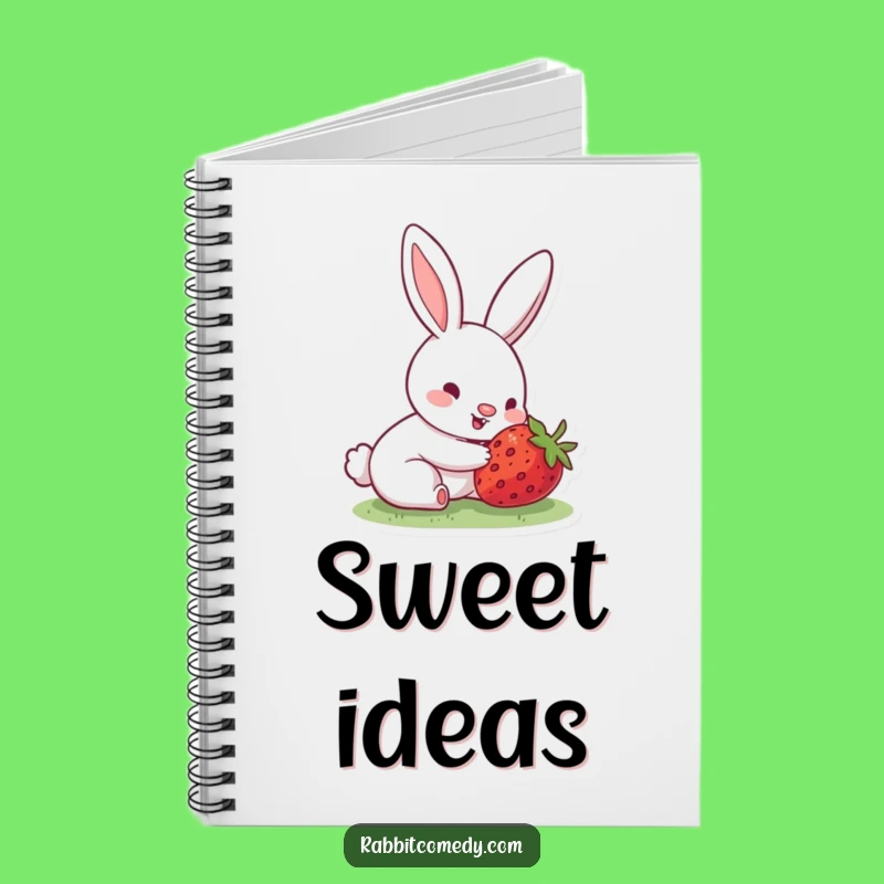 Funny Rabbit Strawberry Notebook: Jot Down Sweet Ideas, Ideal Funny Gift