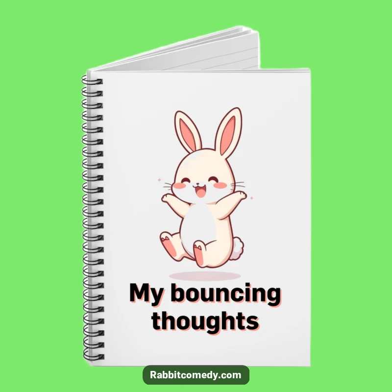 Funny Rabbit Somersault Notebook - Jot Down Ideas with This Bouncing Friend!