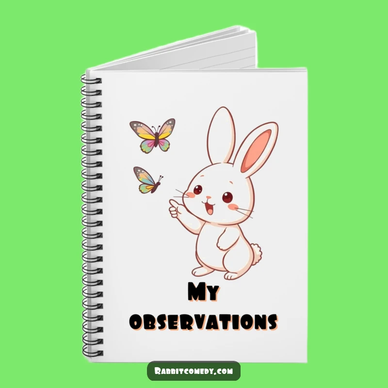 Funny Rabbit Butterfly Notebook - Nature Journal & Gift