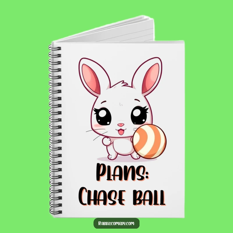 Funny Excited Rabbit Ball Chase Notebook - Jot Down Playful Ideas!