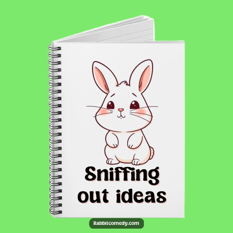 Funny Rabbit Sniffing Notebook - Curious Notes, Cute Bunny Gift