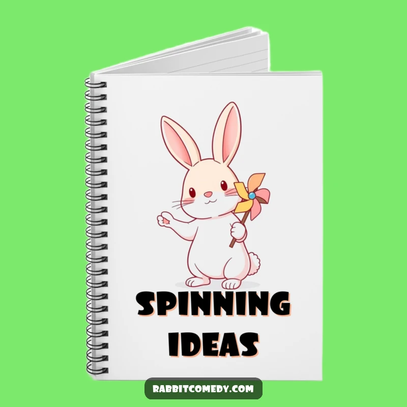 Funny Rabbit Pinwheel Notebook - Creative Journal & Gift