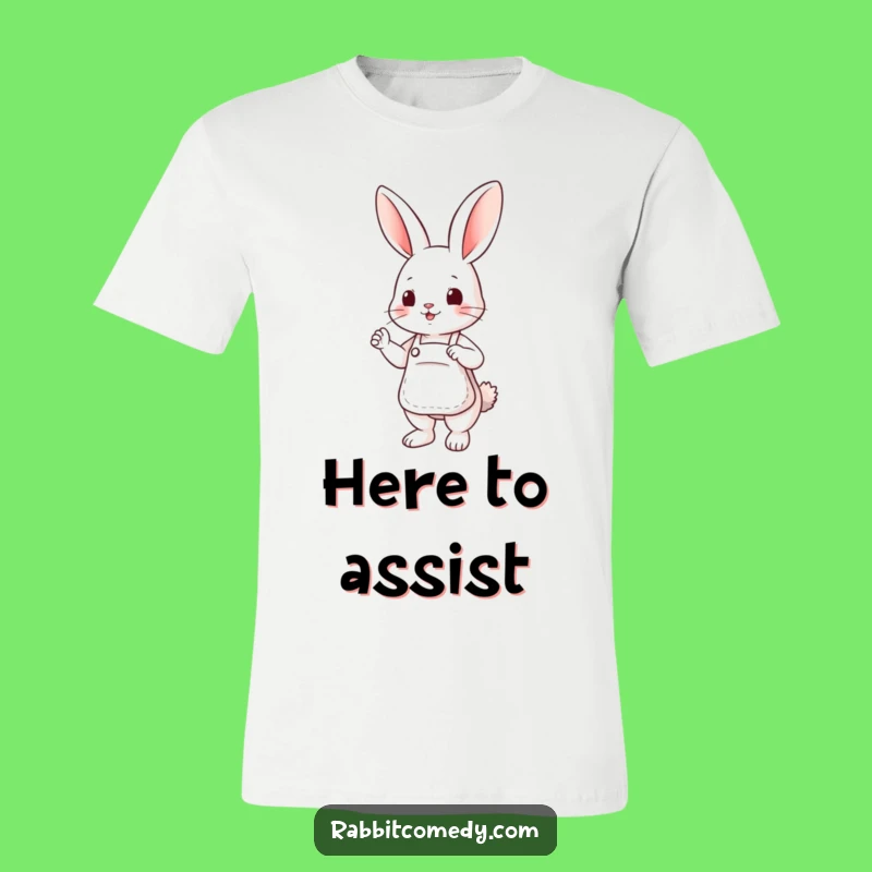 Funny Apron Rabbit T-Shirt - Cute Helpful Bunny Tee, Perfect Gift