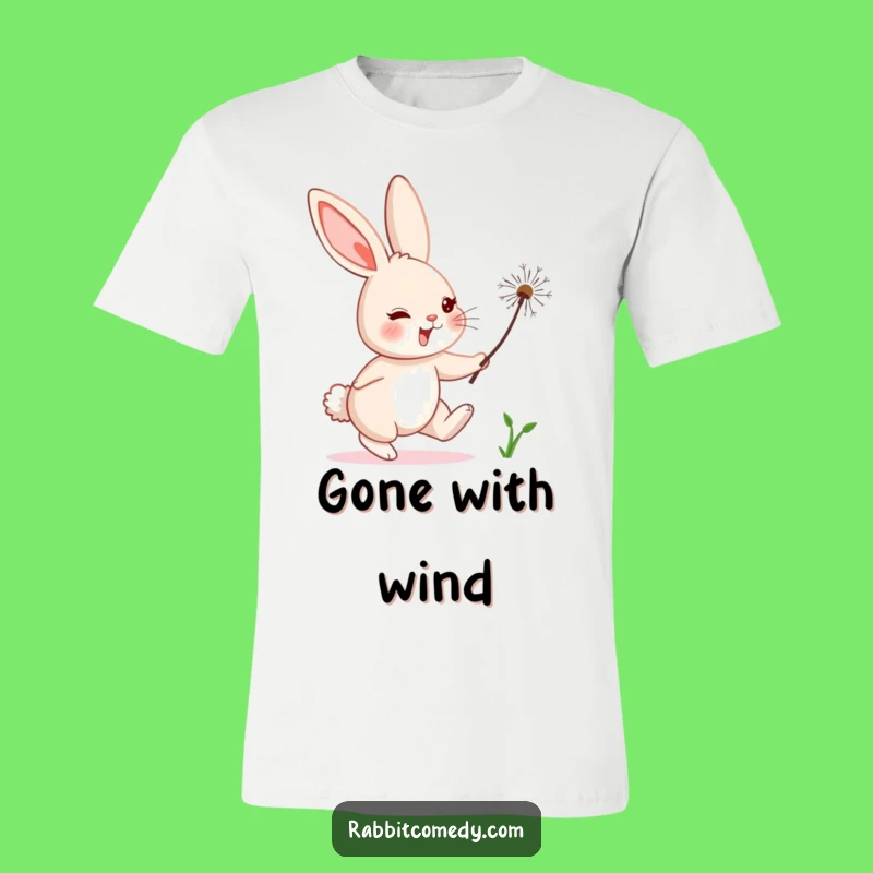 Funny Rabbit Dandelion Chase T-Shirt: Pursue Joy Hilariously!