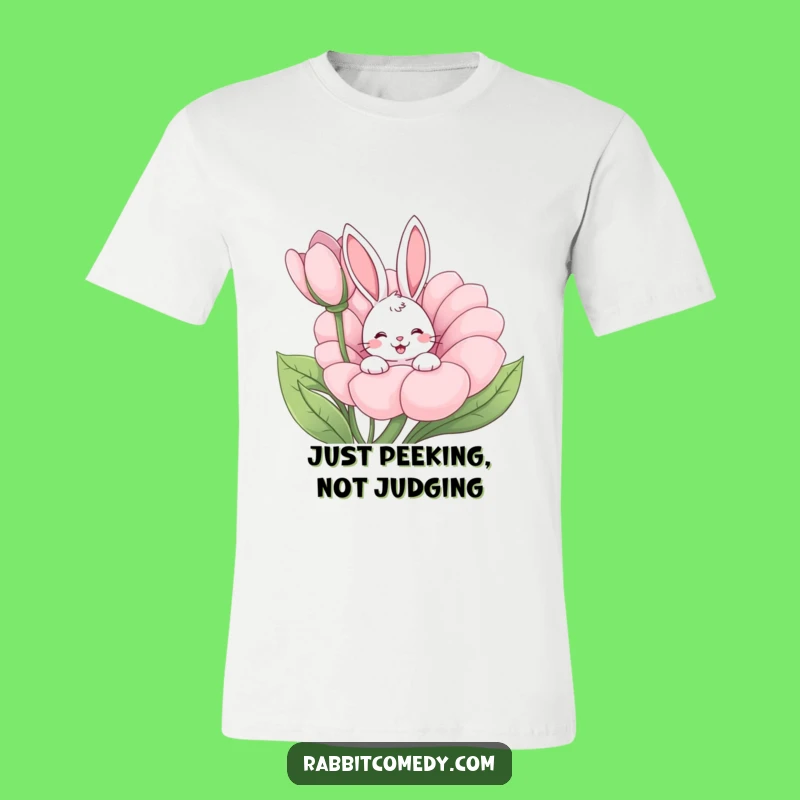Funny Rabbit Wiggle Flower T-Shirt - Comfy Cartoon Pet Tee Gift