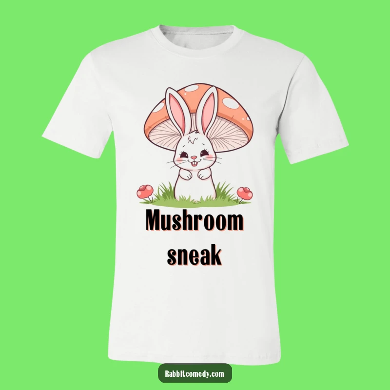 Funny Mischief Rabbit Mushroom T-Shirt: Sneaky Style for Happy Souls