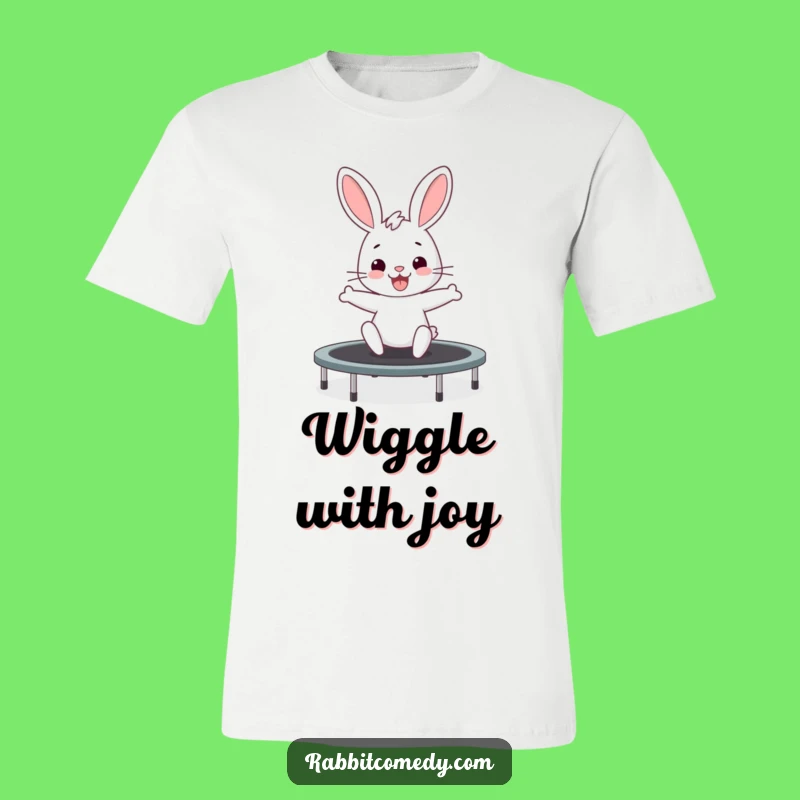 Funny Rabbit Trampoline T-Shirt - Bouncing Fun, Energetic Bunny Gift