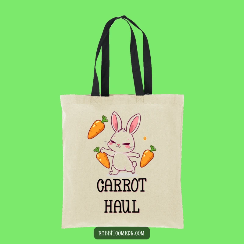 Funny Juggling Rabbit Tote Bag - Carry Your Carrots & Charm