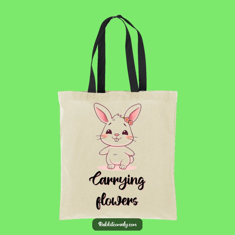 Funny Goofy Rabbit Flower Crown Tote Bag - Carry Your Whimsical Humor!