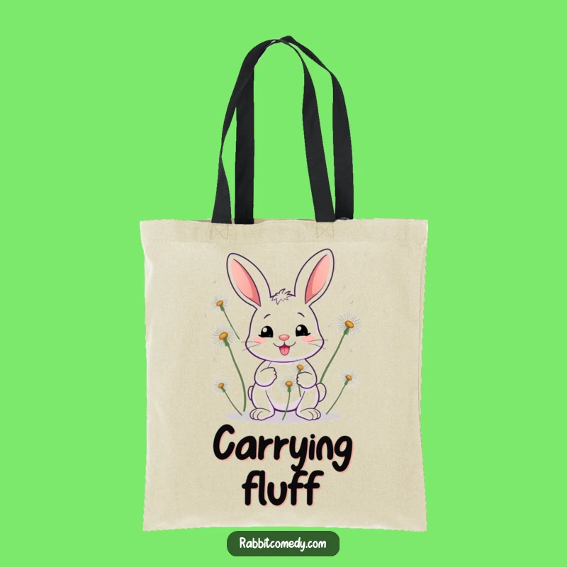 Funny Rabbit Dandelion Tote Bag - Stylish Accessory & Humorous Gift