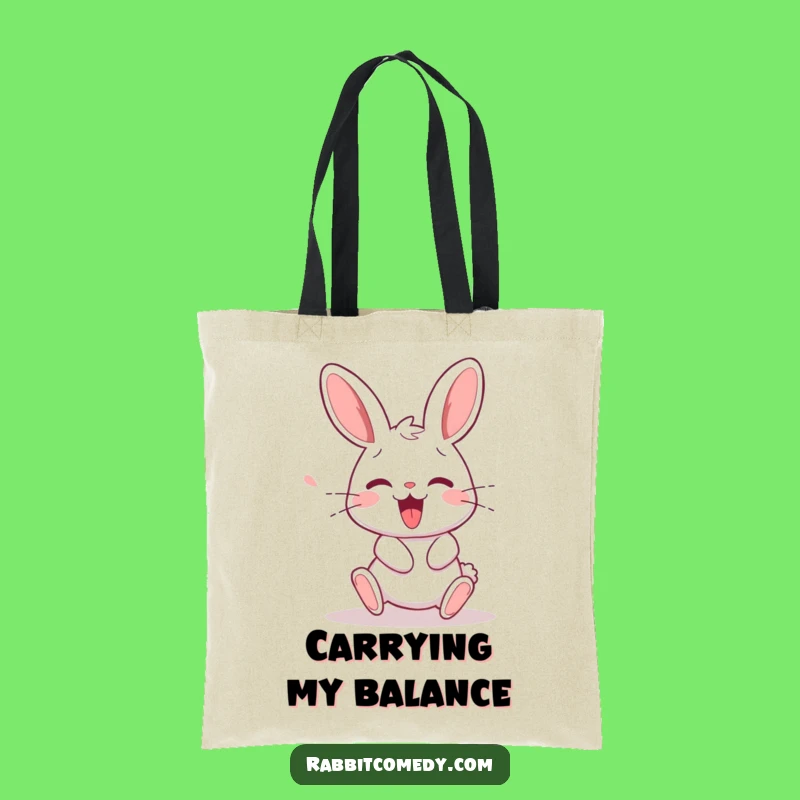 Funny Rabbit Stumble Tote Bag: Carry Your Essentials with Humorous Spirit
