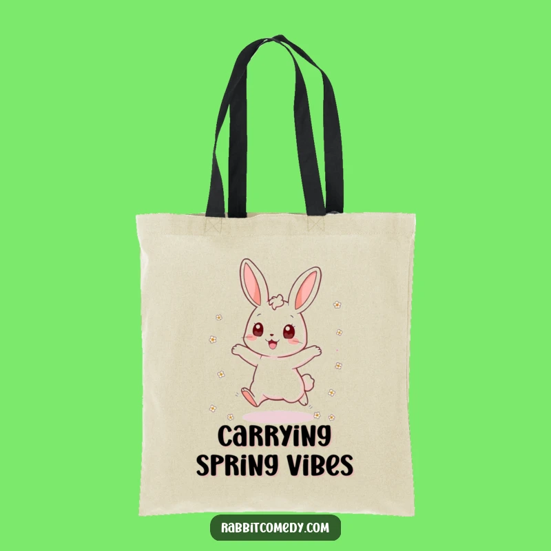 Funny Rabbit Tote Bag: Flower Scattering Fun - Cute & Practical Funny Gift!