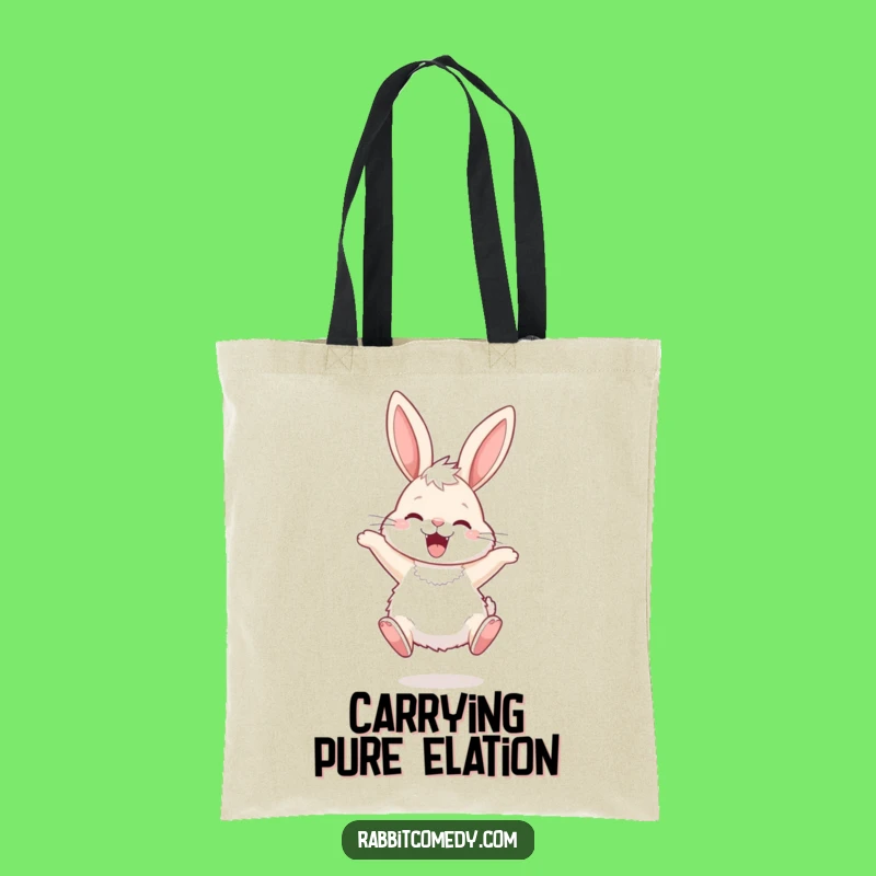 Funny Ecstatic Rabbit Hop Tote Bag: Spacious and Hilarious Companion for Fun Errands