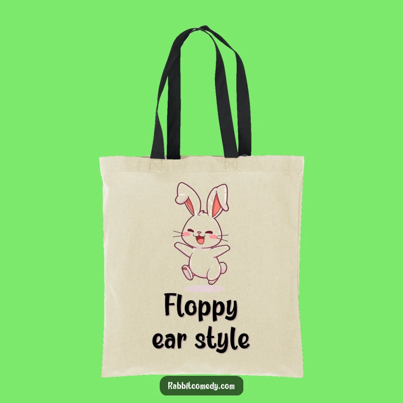 Funny Playful Rabbit Bounce Tote Bag: Spacious and Comical Carry-All for Fun