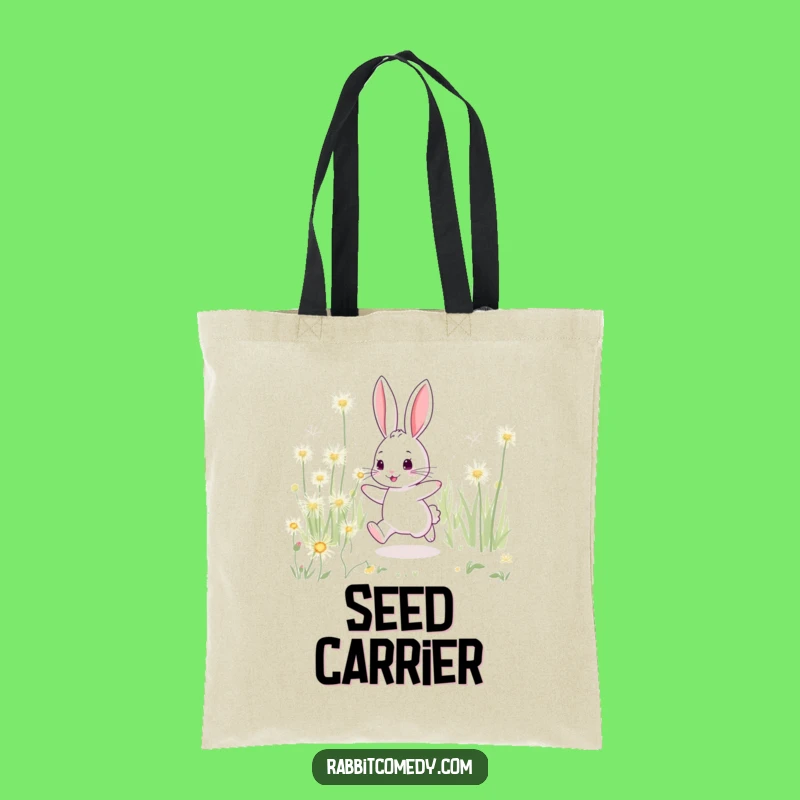 Funny Rabbit Sparkling Dandelion Tote Bag - Stylish Meadow Carry-all Gift