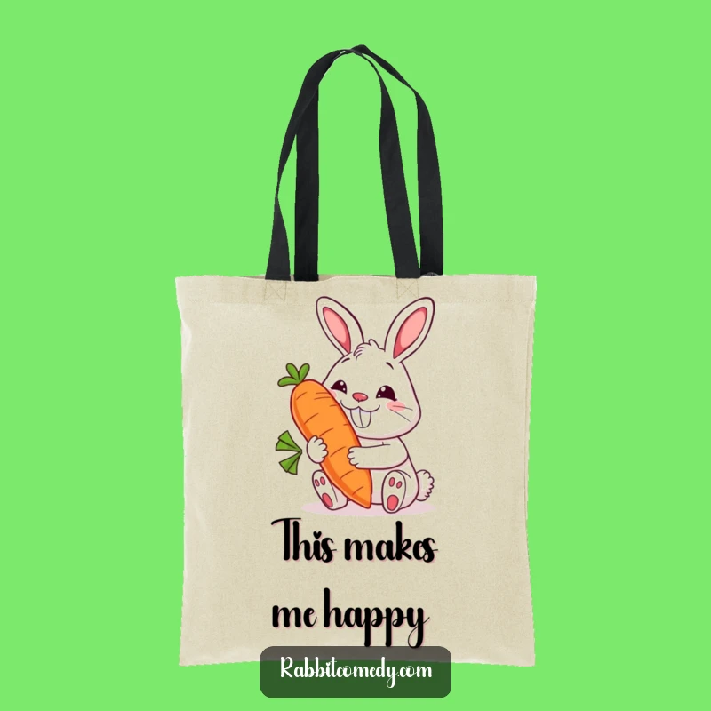 Funny Rabbit Tote Bag: Grinning Carrot Haul - Cute & Practical Funny Gift!