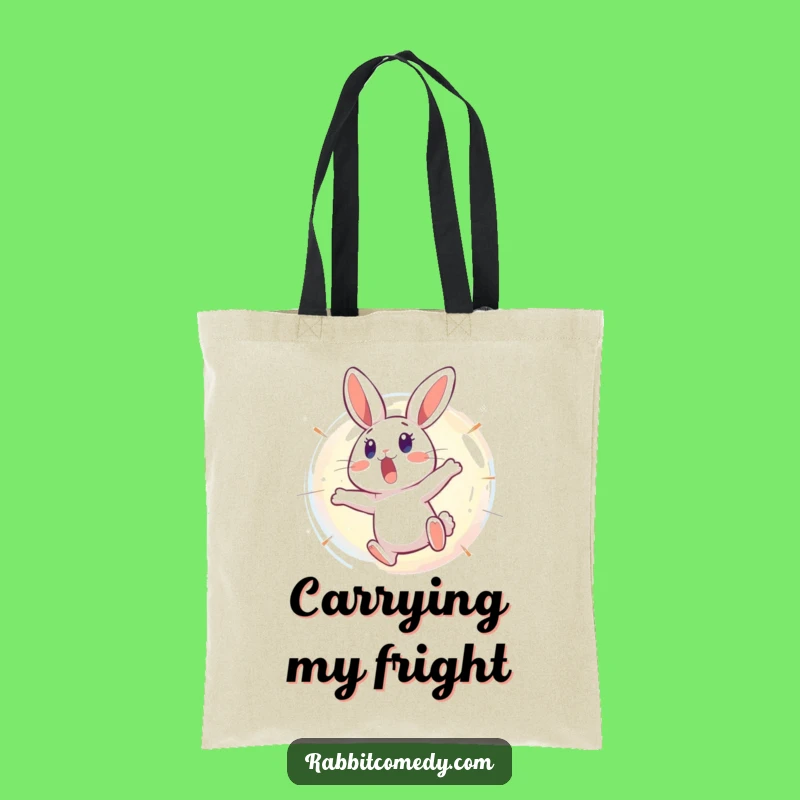 Funny Surprised Rabbit Bubble Tote Bag: Carry Your Astonishment Everywhere!