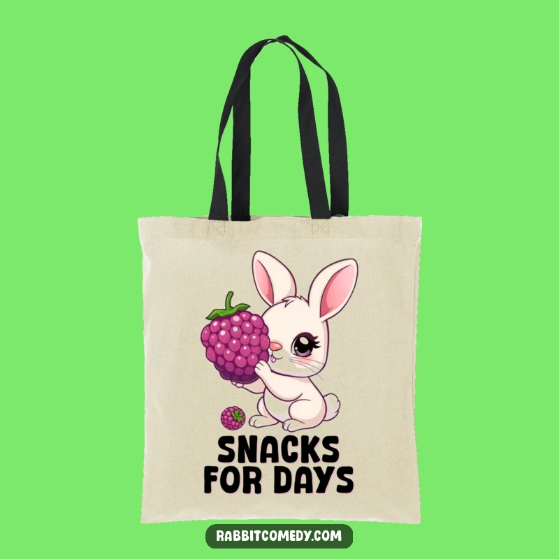 Funny Wide-Eyed Rabbit Nibbler Tote Bag: Spacious and Charming Carry-All