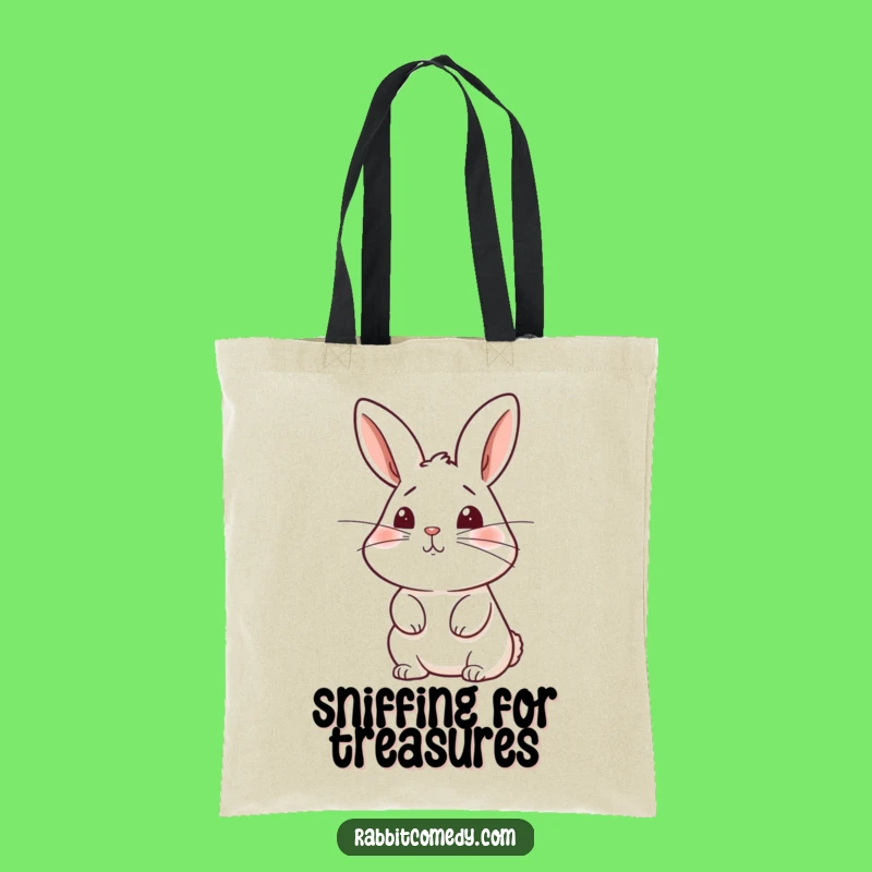 Funny Rabbit Sniffing Tote Bag - Explorer's Accessory, Cute Bunny Gift