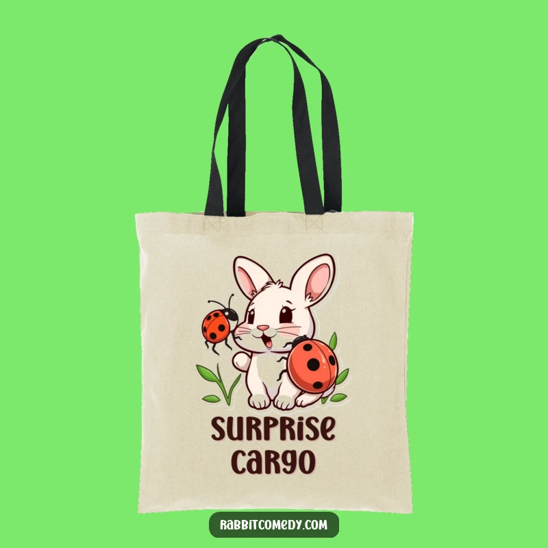 Funny Rabbit Ladybug Tote Bag: Carry Your Surprises, Perfect Eco-Friendly Gift